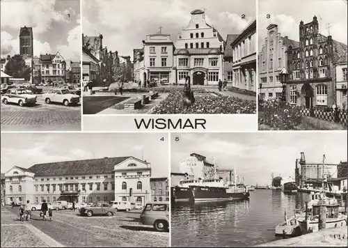 Wismar, Hôtel de ville, port, marché, Krämerstraße, couru 1979