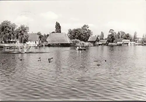 Cracovie au bord du lac, maisons de bateaux, bateau à rames, couru en 1983