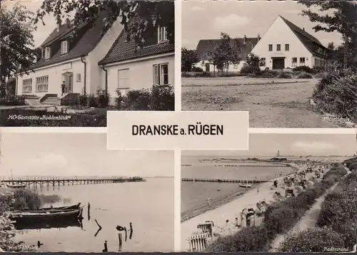 Dranske, Mittelschule, Gaststätte, Fährsteg, Strand, gelaufen