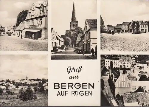 Bergen auf Rügen, Marktplatz, Kirche, Paul Hammerschmidt, gelaufen 1963