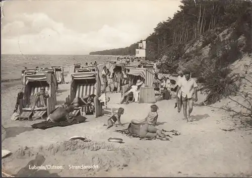 Lubmin, Strandansicht, Strandkörbe, gelaufen