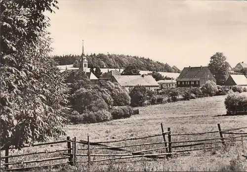 Börnichen, Teilansicht mikt Kirche, gelöaufen 1978