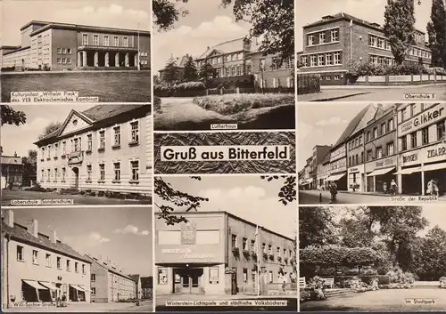Bitterfeld, Oberschule, Farben Ikker, Sachse Straße, Bücherei, Loberstraße, gelaufen 1961
