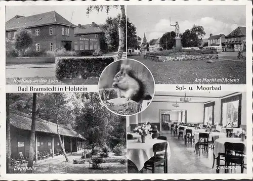 Bad Bramstedt, Markt, Roland, Liegehalle, Kurhaus am den Auen, couru en 1959
