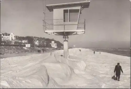 Balcon balnéaire Bansin, plage, promenade hivernale, couru 1982