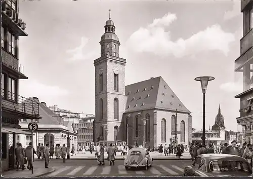 Frankfurt a. Main, Hauptwache, Kirche, VW Käfer, Kohlschänke, Schwille, gelaufen 1958