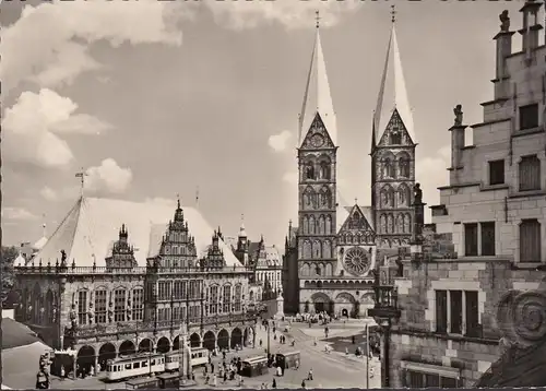 Bremen, Marktplatz, Straßenbahn, Sonderstempel 1967, ungelaufen