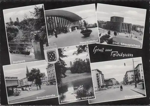 Bochum, gare centrale, maison de théâtre, Bongardstraße, Victoriastraße. Couru en 1961