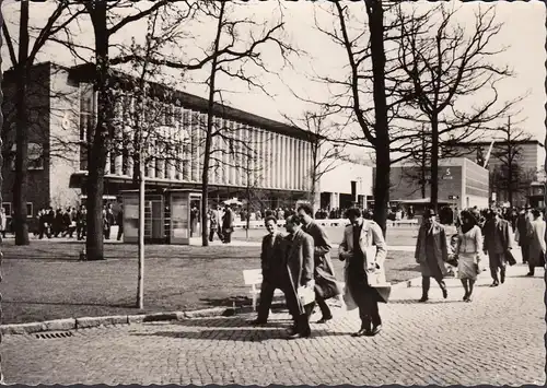 Hannover, Ausstellungshallen, Messegelände, Messestempel, gelaufen 1961