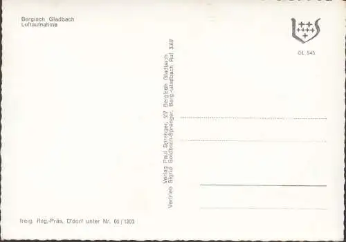 Bergisch Gladbach, Fliegeraufnahme, ungelaufen
