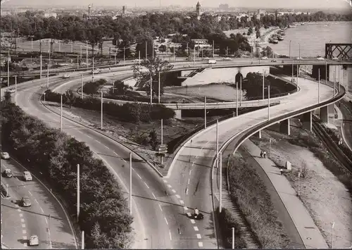 Mannheim, Rheinbrückenauffahrt, gelaufen 1966