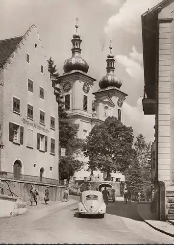 Donaueschingen, Stadtkirche, Brot- und Feinbäckerei, VW Käfer, gelaufen 1958