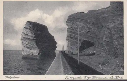 Helgoland, Felsenpartie Hoys Hörne und dunkle Höhle, ungelaufen