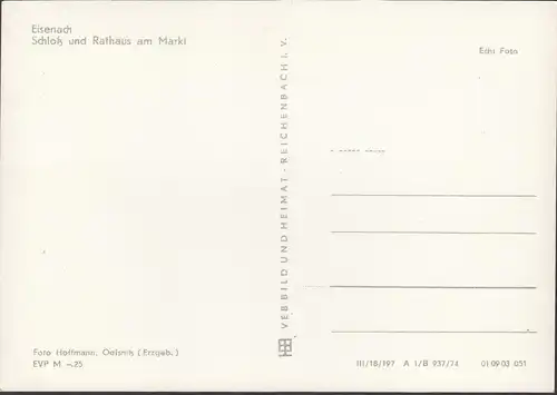 Eisenach, Schloß, Rathaus, Markt, ungelaufen
