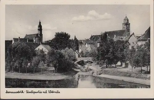 Donauwörth, partie urbaine avec Wörnitz, Feldpost, couru en 1943