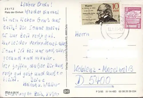 Zeitz, Platz der Einheit, gelaufen 1990