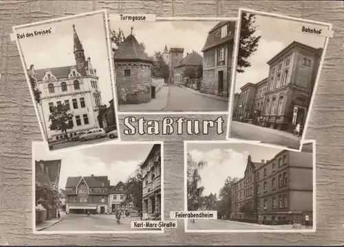 Staßfurt, Bahnhof, Turmgasse, Feierabendheim, gelaufen 1966