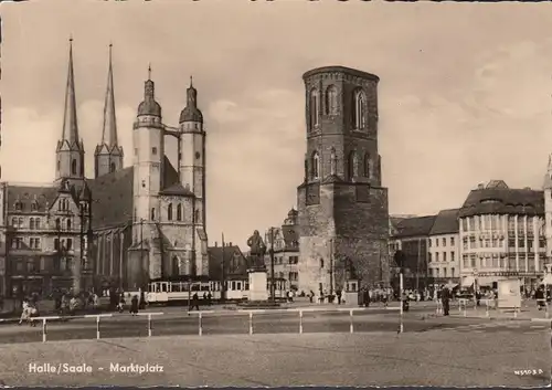 Halle a.d. Saale, Marktplatz, Straßenbahn, ungelaufen