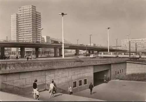 AK Halle, Saale, Hochstraße am Ernst Thälmann Platz, Straßenbahn, ungelaufen