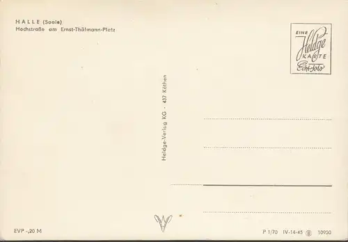 Halle a.d. Saale, Hochstraße am Ernst Thälmann Platz, ungelaufen