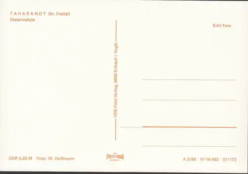 Tharandt, Taharandt, Distanzsäule, ungelaufen