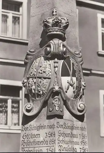 Königstein, colonne de distance, détail, incurable