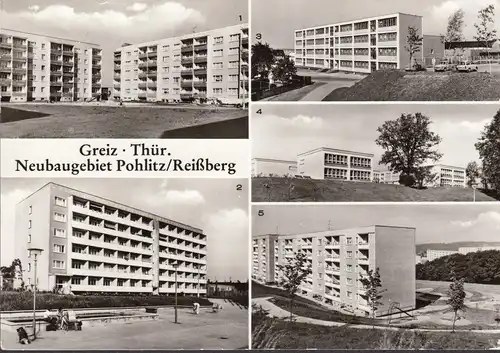Greiz, Neubaugebiet Pohlitz, Mehrbild, gelaufen 1983