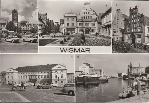 Wismar, Hôtel de ville, marché, port, incurvé