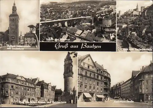 Bautzen, Karl Marx Street, rue de l'Armée rouge, couru en 1968