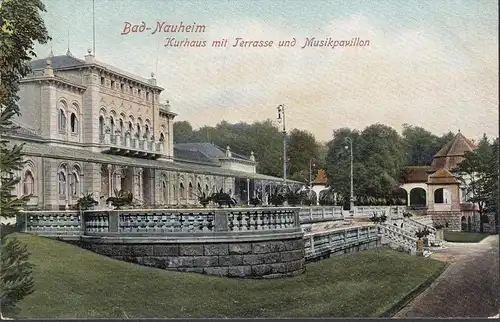 Bad Nauheim, Kurhaus, Terrasse, Musikpavillon, ungelaufen