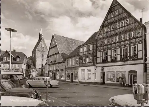 Stadthagen, Markt, Geschäft Schubert, Conditorei und Cafe, ungelaufen- datiert 1965