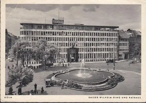 Köln, Kaiser Wilhelm Ring und Rathaus, gelaufen 1953