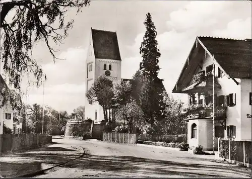 Hechendorf, Straßenansicht, Kirche, gelaufen 1977