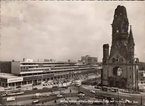 Berlin, Gedächtniskirche, Hochhaus, Doppeldecker, gelaufen 1958