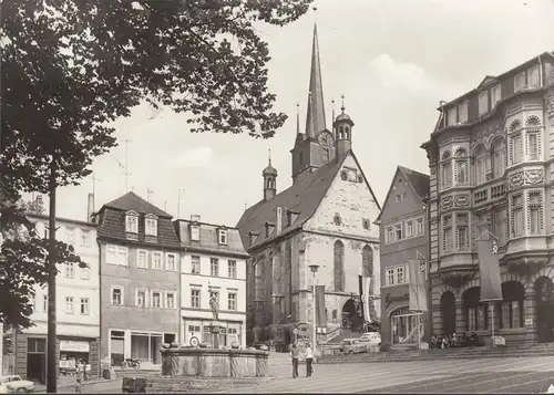 Pößneck, Markt, Kirche, Geschäft Bummi, gelaufen