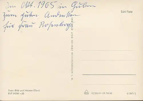 Guben, Postamt, Schule, Kirche, ungelaufen- datiert 1965