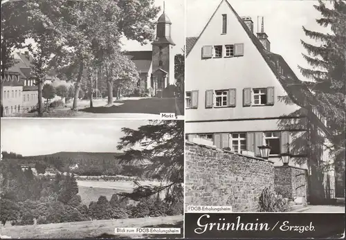 Grünhain, maison de repos, marché, église, couru 1979