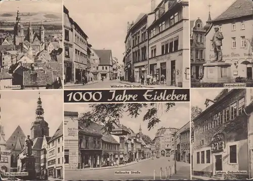 Eisleben, Denkmal, Hallesche Straße, Luthers Geburtshaus, gelaufen 1960