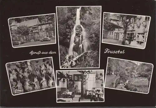 Salutation de la Trusetal, restaurant, sculpture en bois, cascade, incurvée