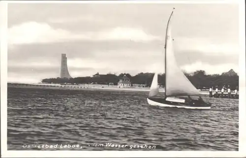 Laboe, Ehrenmal, Segelboot, gelaufen 1932