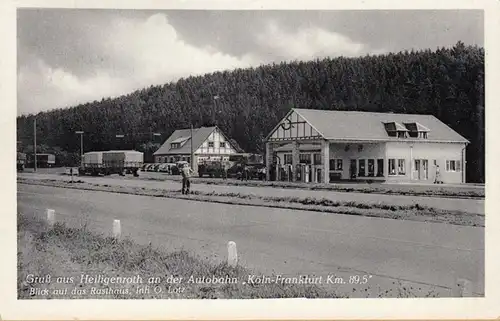 Gruß aus Heiligenroth an der Autobahn, Rasthaus, gelaufen