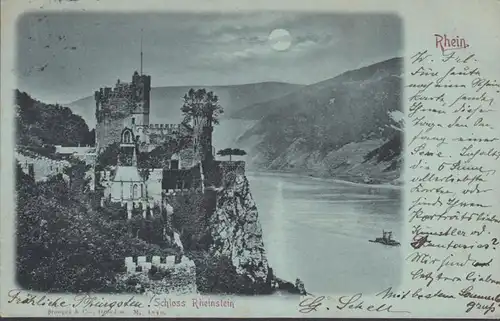Trechtinghausen, Château de Rheinstein, clair de lune, 1898