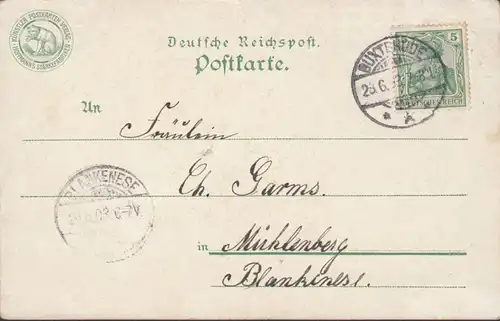 Lübeck, Holstentor, gelaufen 1903