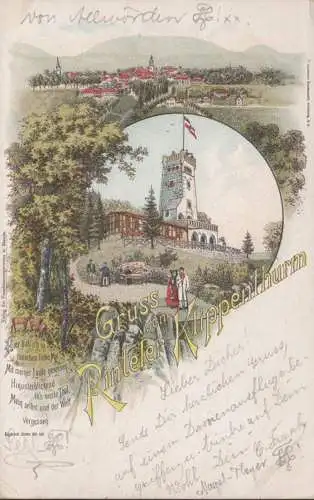 Gruss vom Rinteler Klippenturm, gelaufen 1897