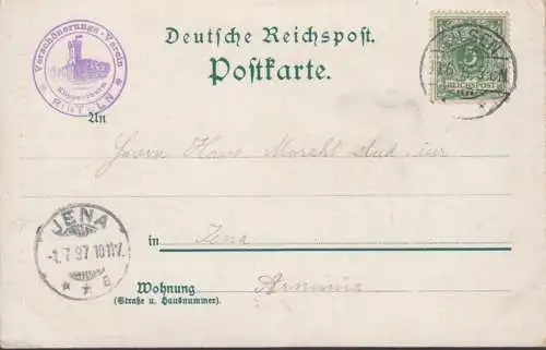 Gruss vom Rinteler Klippenturm, gelaufen 1897