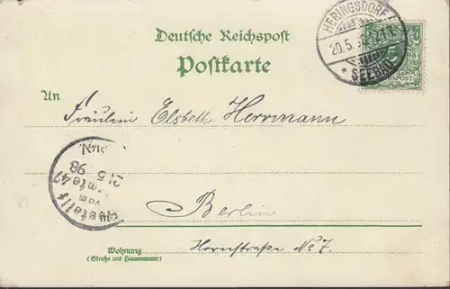 Gruss aus Swinemünde, Leuchtturm, Lotsenstation, gelaufen 1898