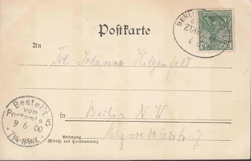 Gruss aus Hannover, Döhrener Turm, Bahnpost, gelaufen 1900