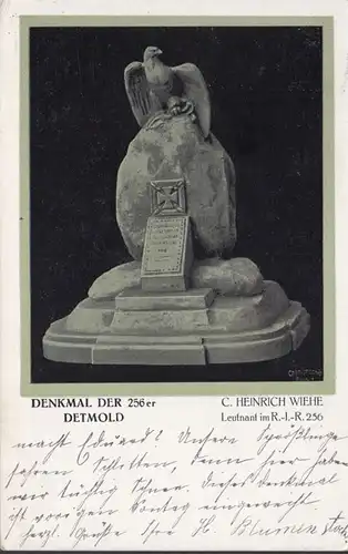 Detmold, Denkmal der 256er, Bahnpost, 1916