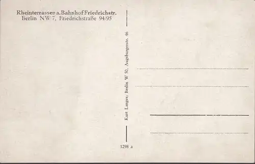 Berlin, Rheinterrassen am Bahnhof, Friedrichstraße, ungelaufen