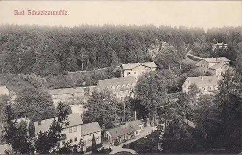 Bad Schweizermühle, Stadtansicht, gelaufen 1908